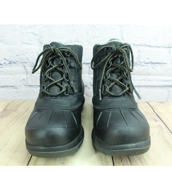 LL Bean Storm Chaser 5 Black Leather Waterproof Insulated Duck Boots Size 8.5 M - Picture 4 of 10